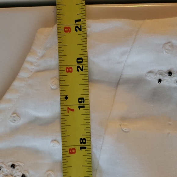 Tommy Bahama Beaded Ivory Ramie Tank Top Size Large Summer Resortwear Keyhole - Picture 10 of 11